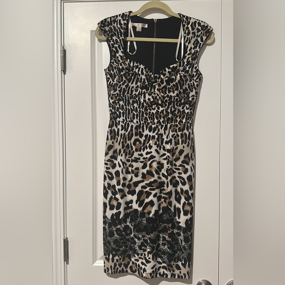 Boston Proper Leopard Print Sleeveless Dress